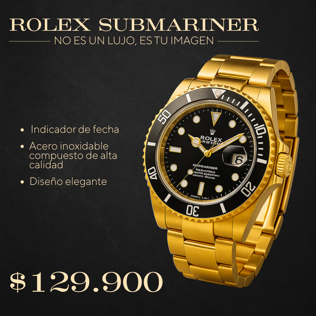 RELOJ ROLEX SUBMARINER + ESTUCHE DE LUJO ⌚