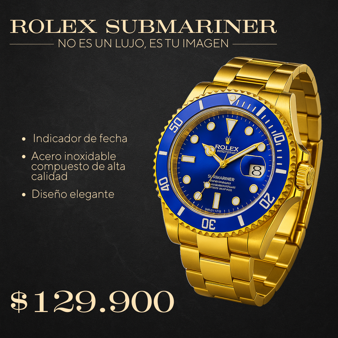 RELOJ ROLEX SUBMARINER + ESTUCHE DE LUJO ⌚