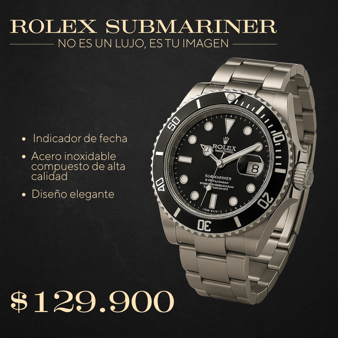 RELOJ ROLEX SUBMARINER + ESTUCHE DE LUJO ⌚
