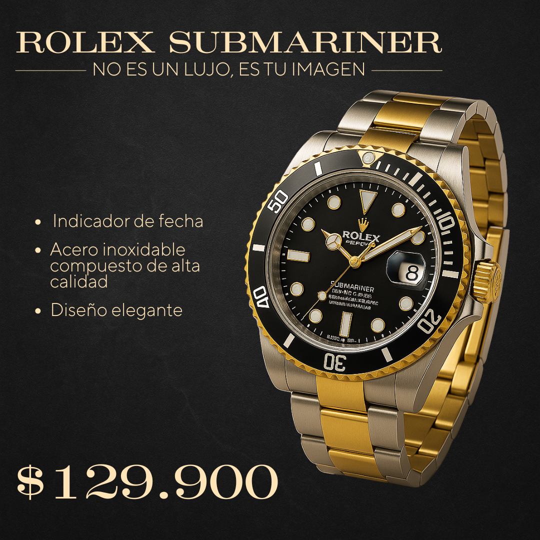 RELOJ ROLEX SUBMARINER + ESTUCHE DE LUJO ⌚